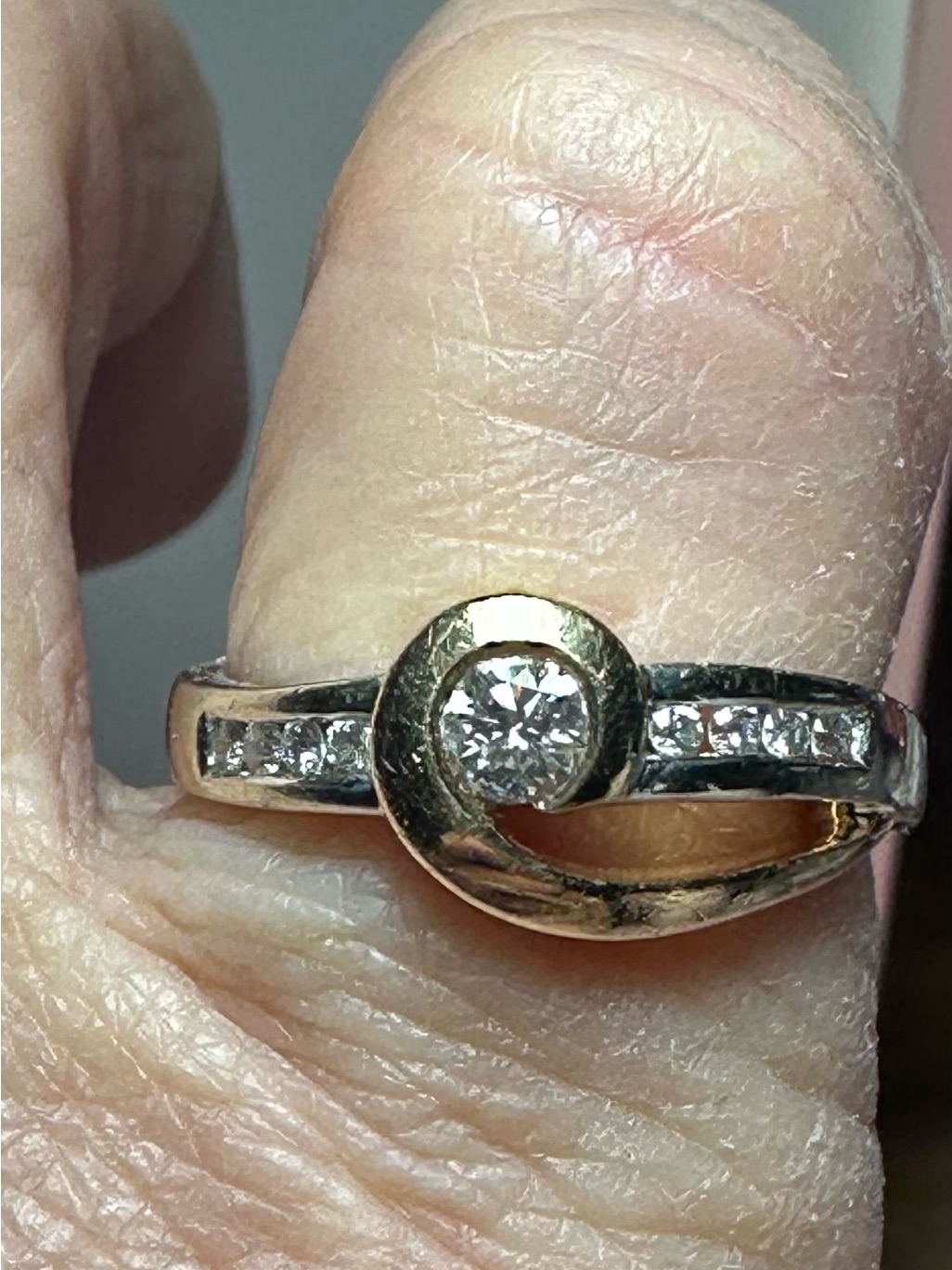 14k Yellow  White Gold Diamond Ring Unique